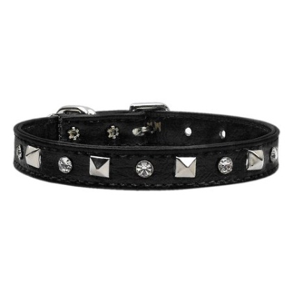 "Just the Basics" Crystal and Pyramid Collars Black 10