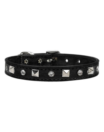 "Just the Basics" Crystal and Pyramid Collars Black 10