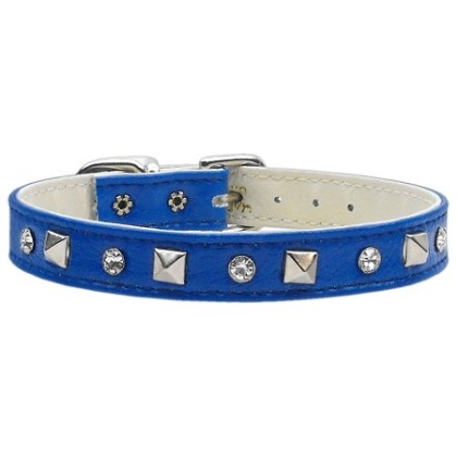 "Just the Basics" Crystal and Pyramid Collars Blue 10