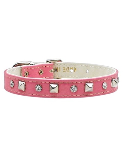 "Just the Basics" Crystal and Pyramid Collars Pink 10