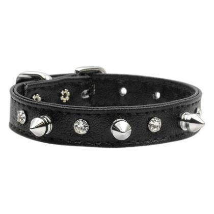 "Just the Basics" Crystal and Spike Collars Black 10