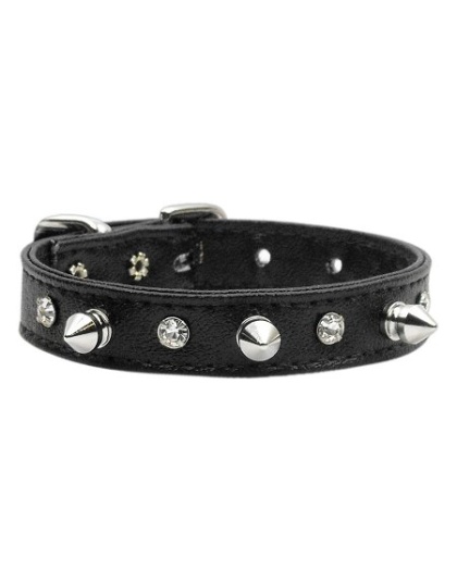 "Just the Basics" Crystal and Spike Collars Black 10