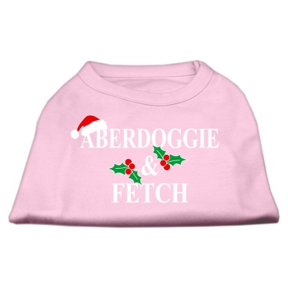 Aberdoggie Christmas Screen Print Shirt Light Pink L