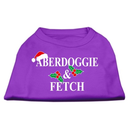 Aberdoggie Christmas Screen Print Shirt Purple L