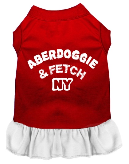 Aberdoggie NY Screen Print Dress Red with White Lg