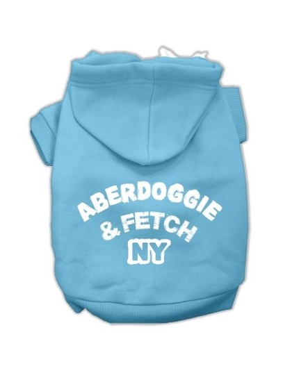 Aberdoggie NY Screenprint Pet Hoodies Baby Blue Size Lg