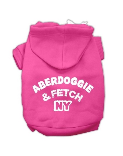 Aberdoggie NY Screenprint Pet Hoodies Bright Pink Size Lg