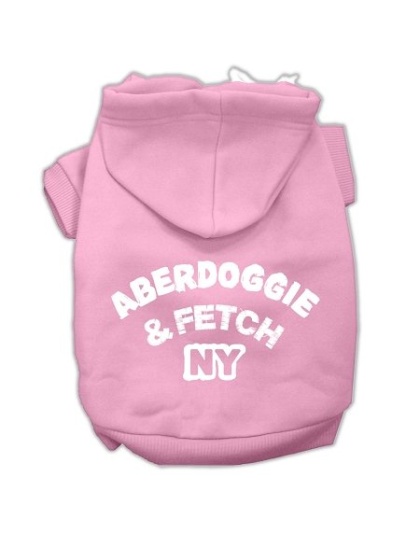 Aberdoggie NY Screenprint Pet Hoodies Light Pink Size Lg