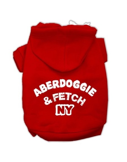 Aberdoggie NY Screenprint Pet Hoodies Red Size Lg