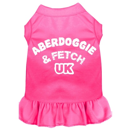 Aberdoggie UK Screen Print Dress Bright Pink 4X (22)