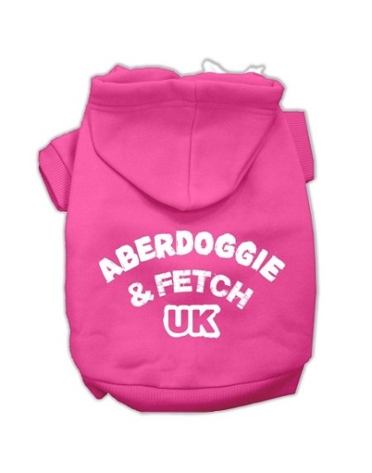 Aberdoggie UK Screenprint Pet Hoodies Bright Pink Size Lg