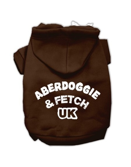 Aberdoggie UK Screenprint Pet Hoodies Brown Size Lg