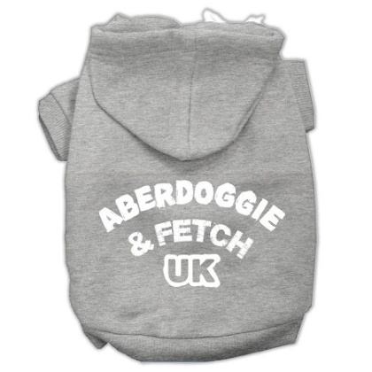 Aberdoggie UK Screenprint Pet Hoodies Grey Size Lg