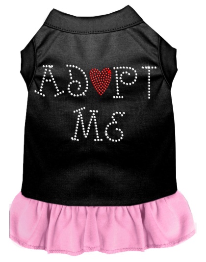 Adopt Me Rhinestone Dresses Black with Light Pink Lg