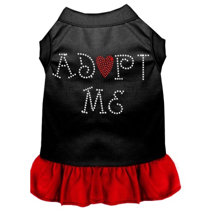 Adopt Me Rhinestone Dresses Black with Red Lg