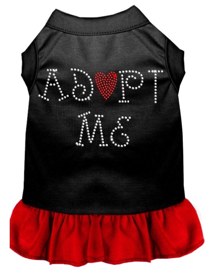 Adopt Me Rhinestone Dresses Black with Red Lg