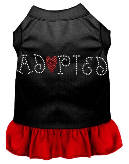 Adopted Rhinestone Dresses Black with Red Lg