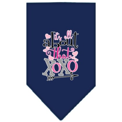 All About that XOXO Screen Print Bandana Navy Blue large