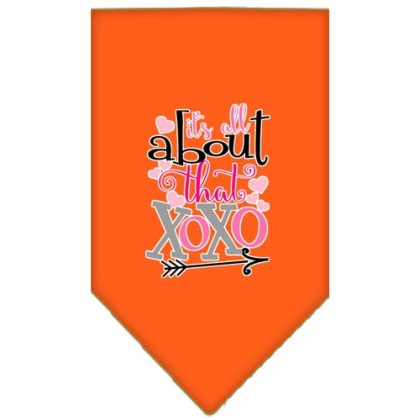 All About that XOXO Screen Print Bandana Orange Large