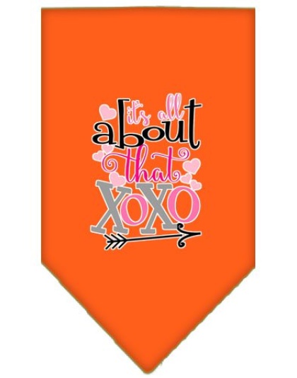 All About that XOXO Screen Print Bandana Orange Large