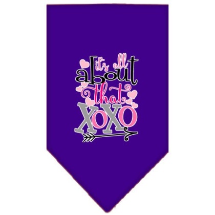 All About that XOXO Screen Print Bandana Purple Large