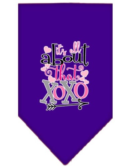 All About that XOXO Screen Print Bandana Purple Large