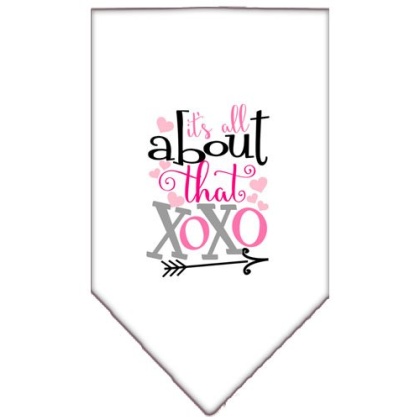 All About that XOXO Screen Print Bandana White Large