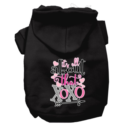 All About that XOXO Screen Print Dog Hoodie Black L