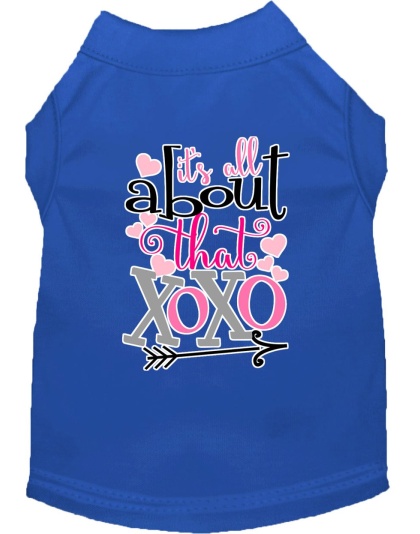 All about that XOXO Screen Print Dog Shirt Blue Lg