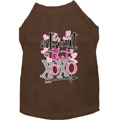 All about that XOXO Screen Print Dog Shirt Brown Lg