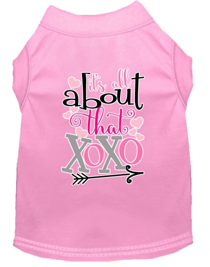 All about that XOXO Screen Print Dog Shirt Light Pink Lg