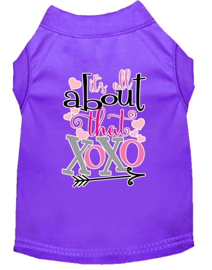 All about that XOXO Screen Print Dog Shirt Purple Lg