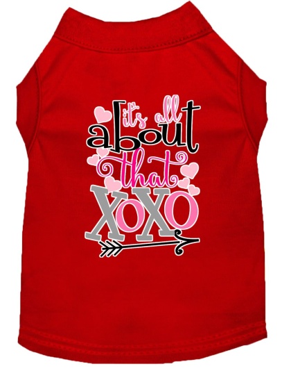 All about that XOXO Screen Print Dog Shirt Red Lg