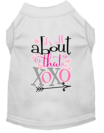 All about that XOXO Screen Print Dog Shirt White Lg