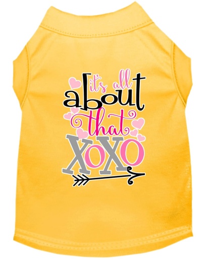 All about that XOXO Screen Print Dog Shirt Yellow Lg