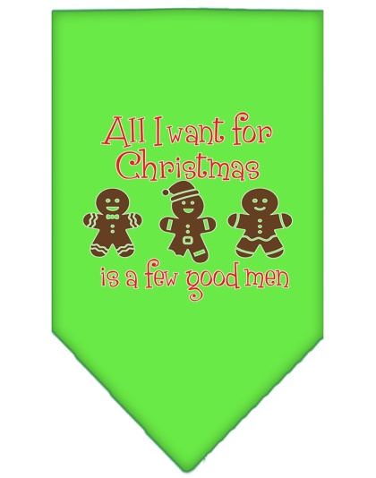 All I want is a Few Good Men Screen Print Bandana Lime Green Large