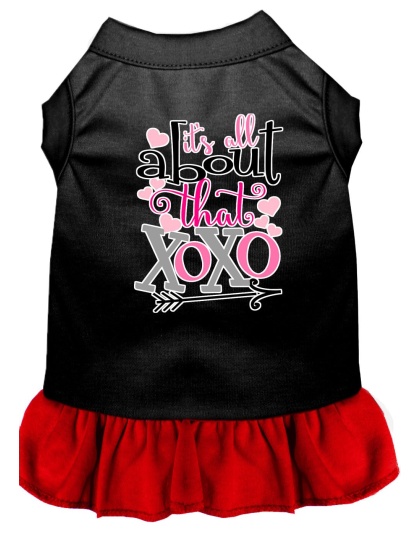 All about the XOXO Screen Print Dog Dress Black with Red Lg