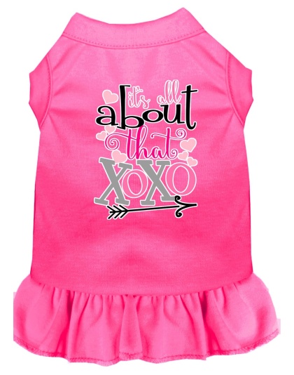 All about the XOXO Screen Print Dog Dress Bright Pink 4X