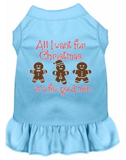 All I want is a Few Good Men Screen Print Dog Dress Baby Blue 4X