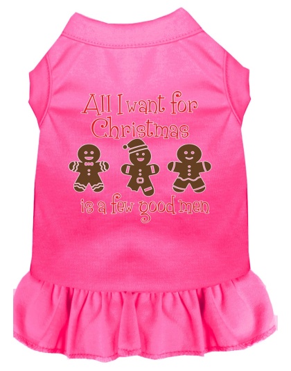 All I want is a Few Good Men Screen Print Dog Dress Bright Pink 4X
