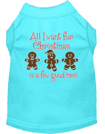 All I want is a Few Good Men Screen Print Dog Shirt Aqua Lg