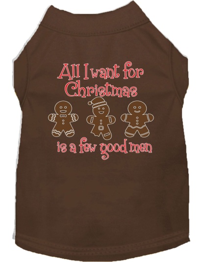 All I want is a Few Good Men Screen Print Dog Shirt Brown Lg
