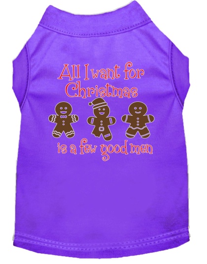 All I want is a Few Good Men Screen Print Dog Shirt Purple Lg