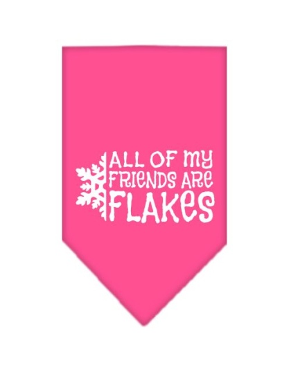 All my friends are Flakes Screen Print Bandana Bright Pink Large
