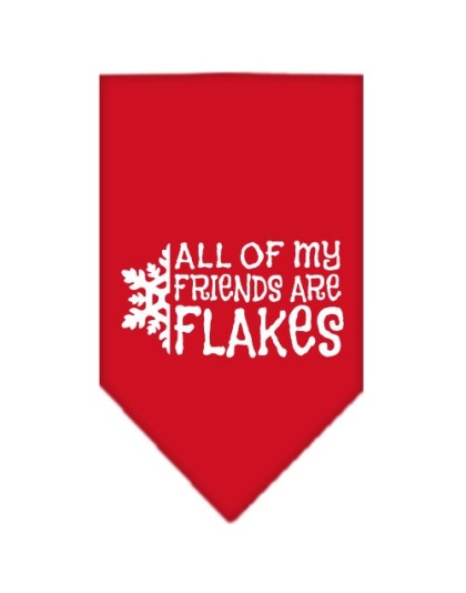 All my friends are Flakes Screen Print Bandana Red Large