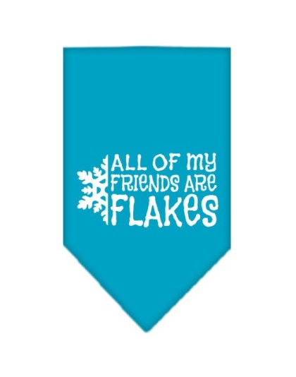 All my friends are Flakes Screen Print Bandana Turquoise Large