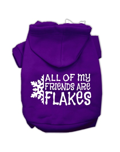 All my friends are Flakes Screen Print Pet Hoodies Purple Size L