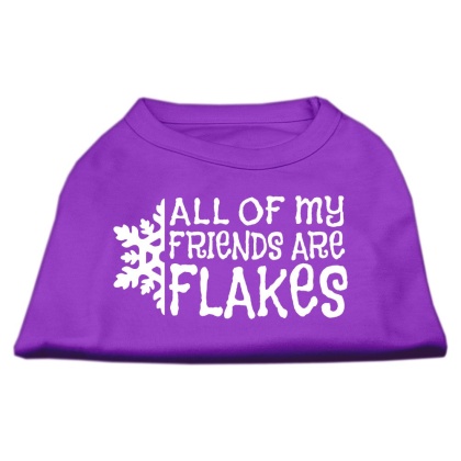 All my friends are Flakes Screen Print Shirt Purple L