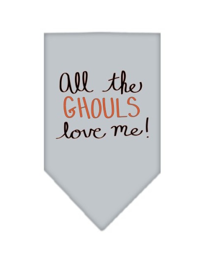 All the Ghouls Screen Print Bandana Grey Large