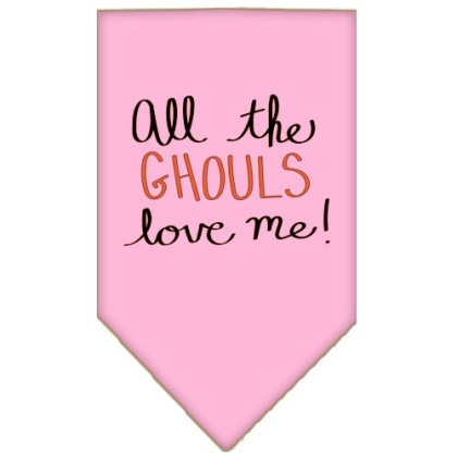 All the Ghouls Screen Print Bandana Light Pink Large